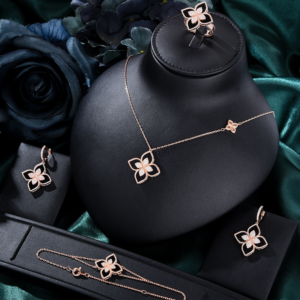 Flowers Luxury African Dubai Jewelry Sets