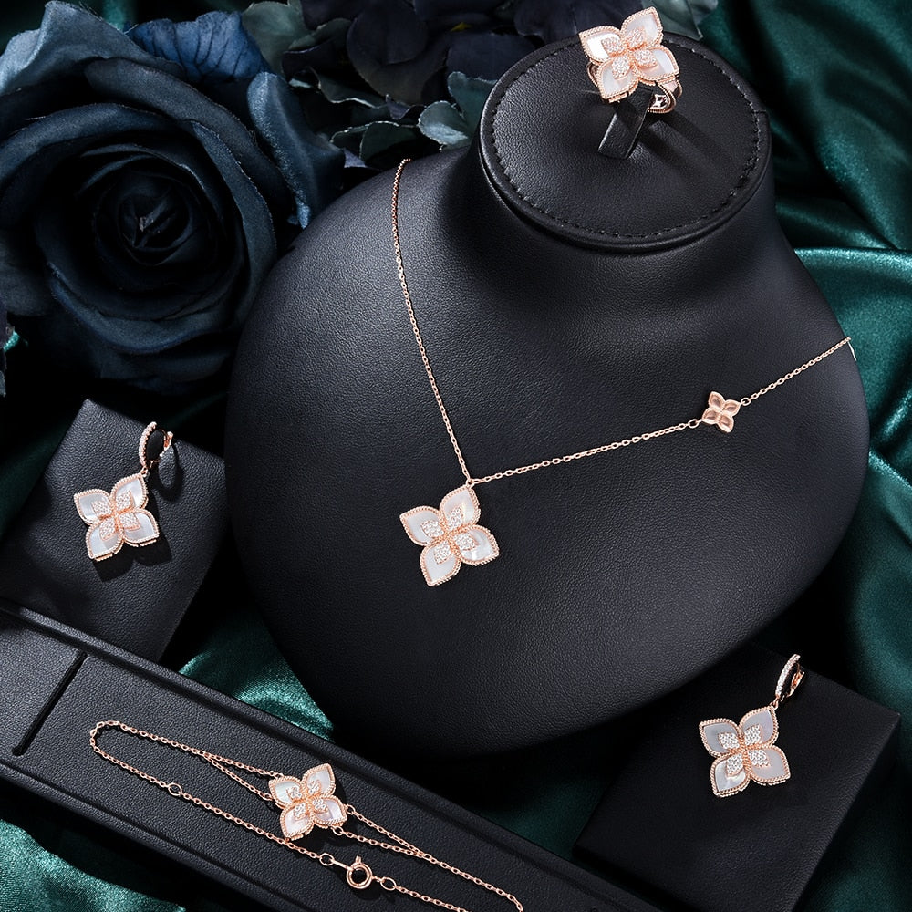 Flowers Luxury African Dubai Jewelry Sets