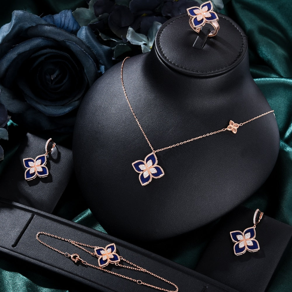Flowers Luxury African Dubai Jewelry Sets