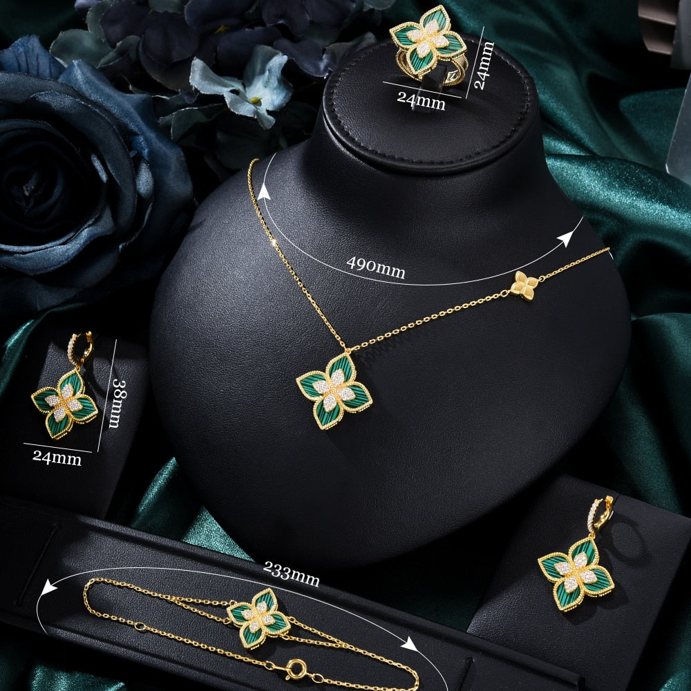 Flowers Luxury African Dubai Jewelry Sets