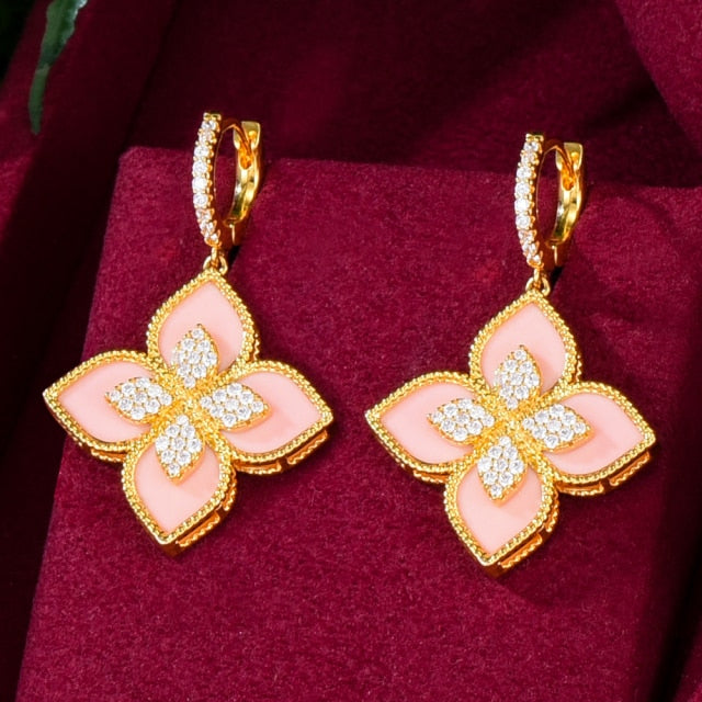 Flowers Luxury African Dubai Jewelry Sets