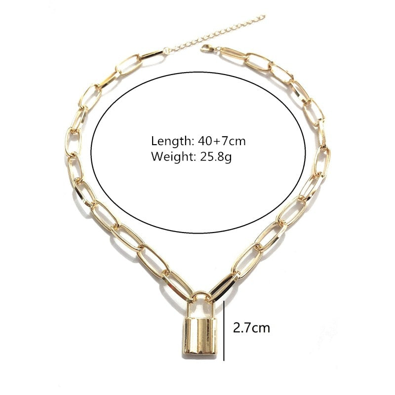 Lock Pendants Punk Necklaces