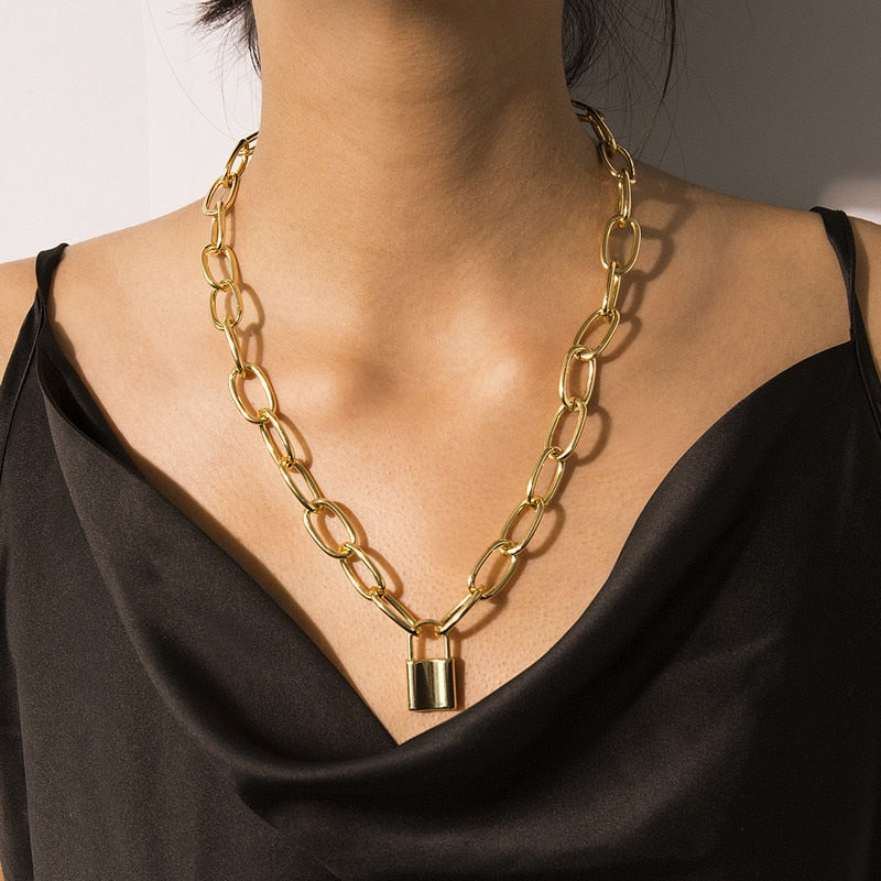 Lock Pendants Punk Necklaces