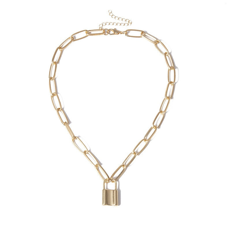 Lock Pendants Punk Necklaces