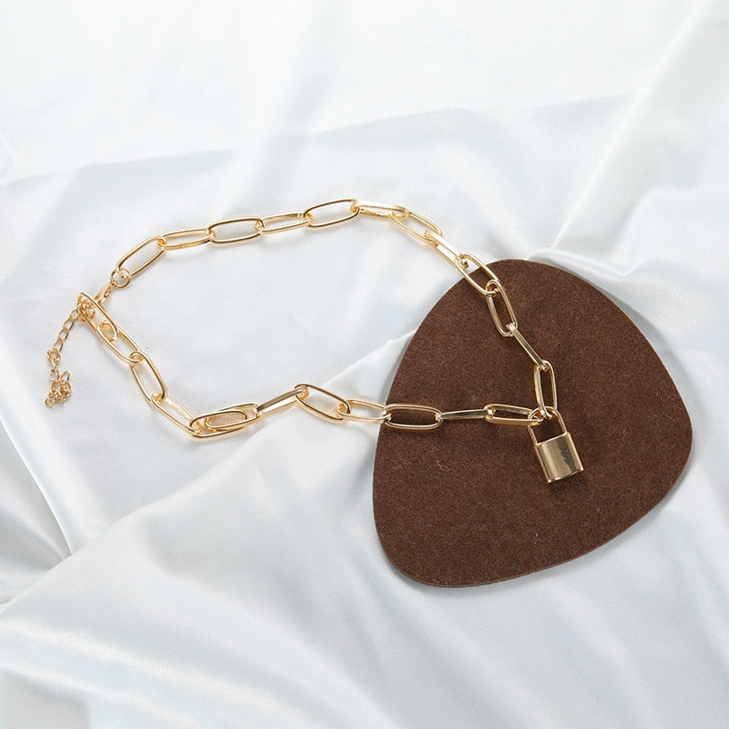 Lock Pendants Punk Necklaces