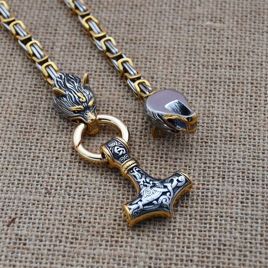 Nordic Celtic Wolf Men's Necklace