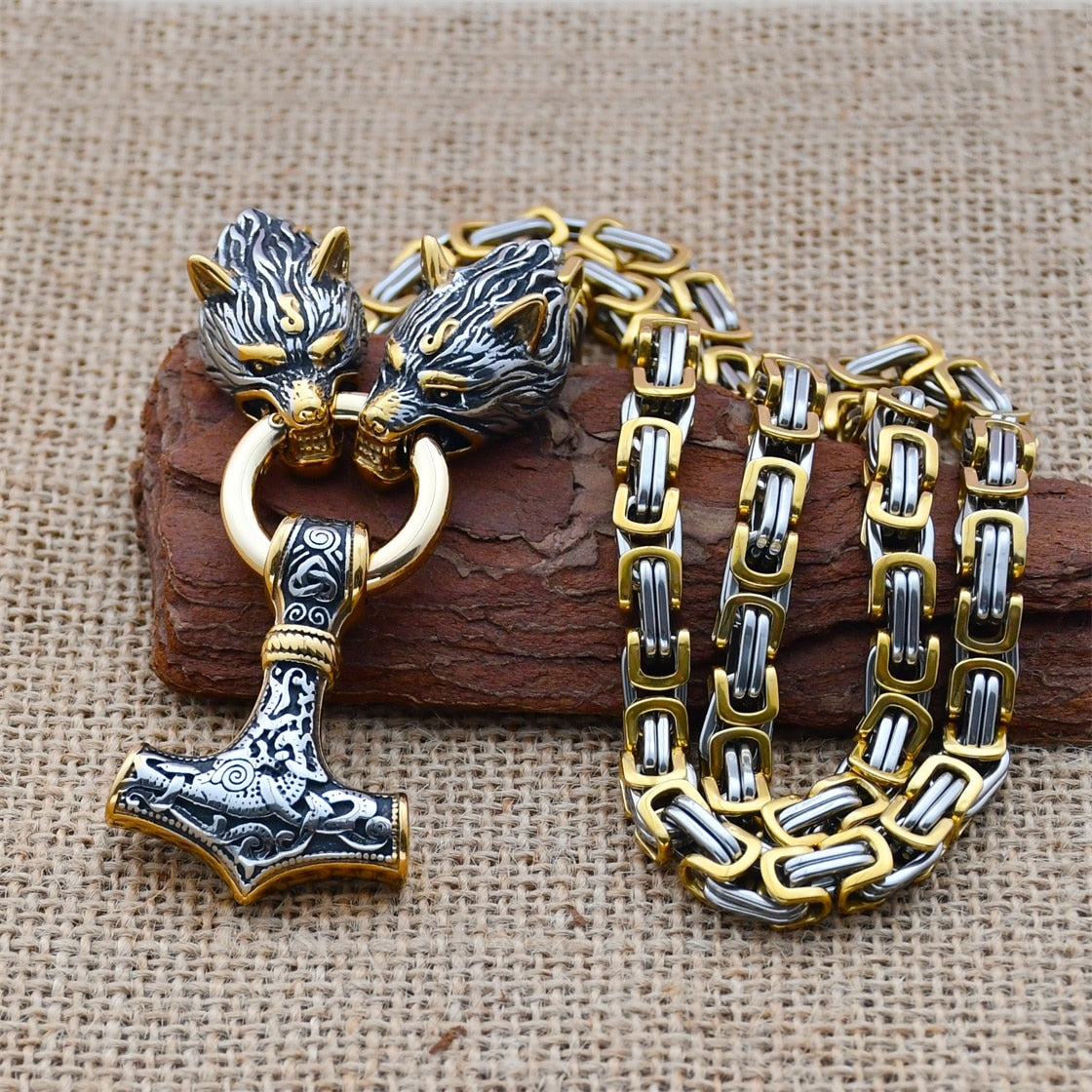 Nordic Celtic Wolf Men's Necklace