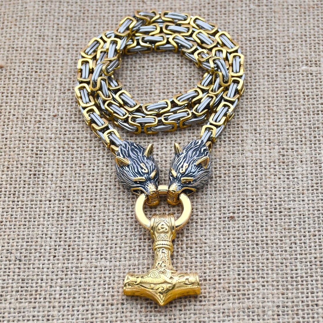 Nordic Celtic Wolf Men's Necklace