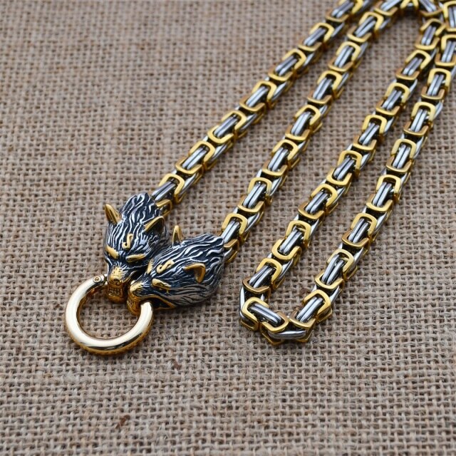 Nordic Celtic Wolf Men's Necklace