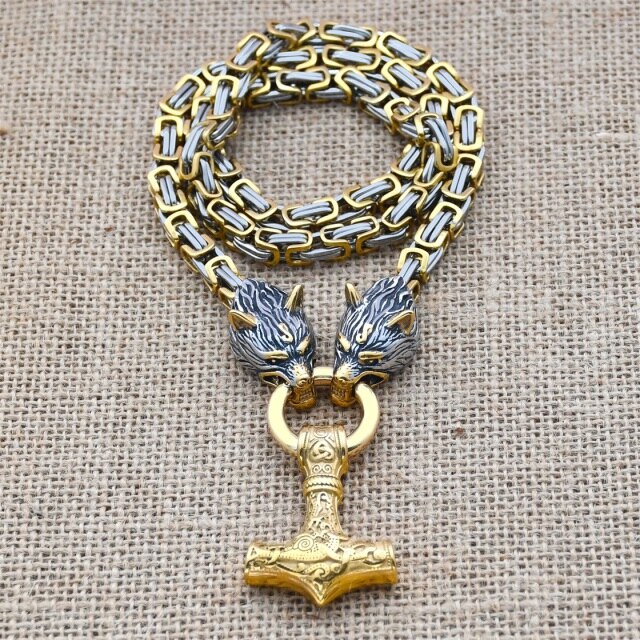 Nordic Celtic Wolf Men's Necklace