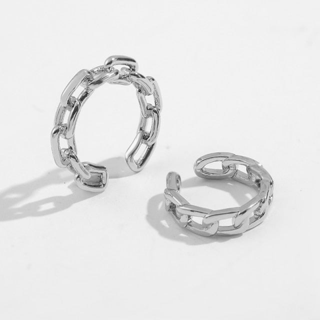 Punk Rock Gold Color Clip Earrings