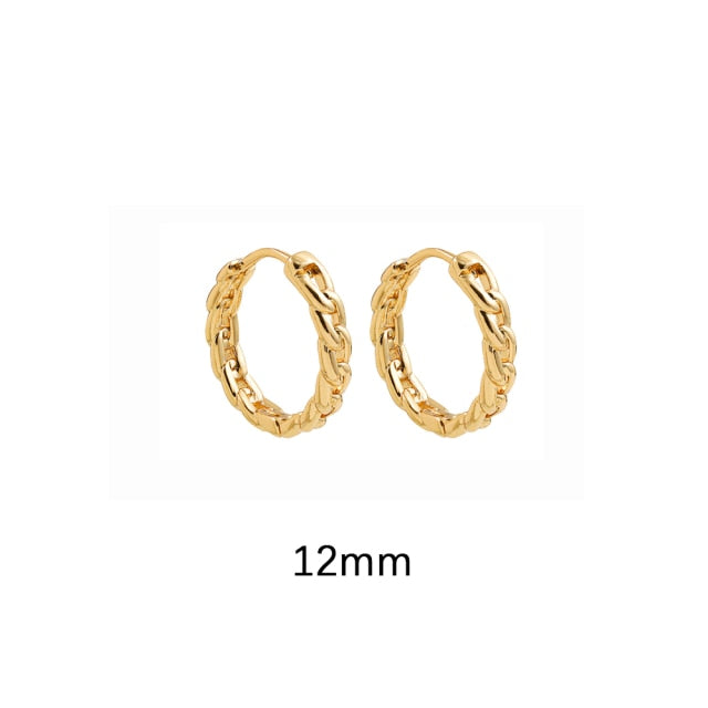 Punk Rock Gold Color Clip Earrings