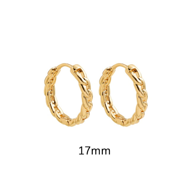 Punk Rock Gold Color Clip Earrings