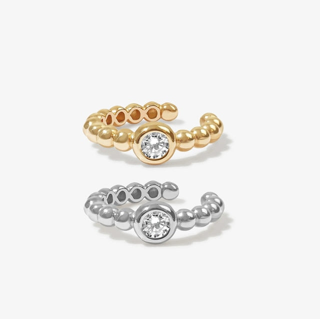 Punk Rock Gold Color Clip Earrings