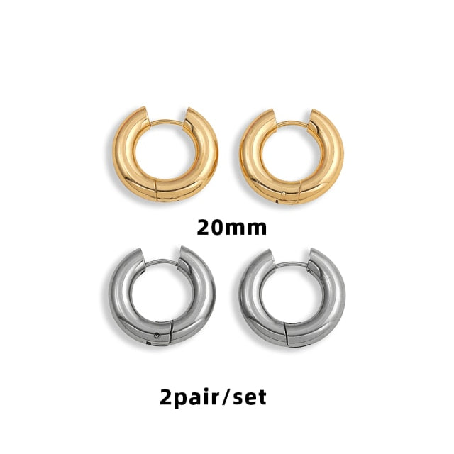 Punk Rock Gold Color Clip Earrings