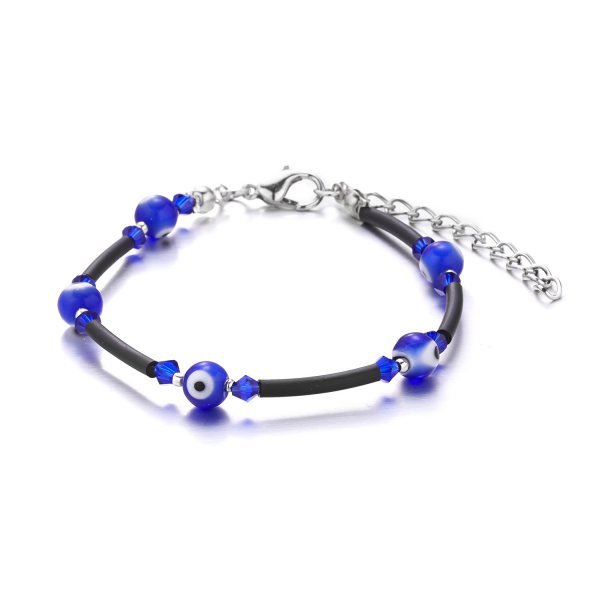 Blue Evil Eye Bead Bracelet