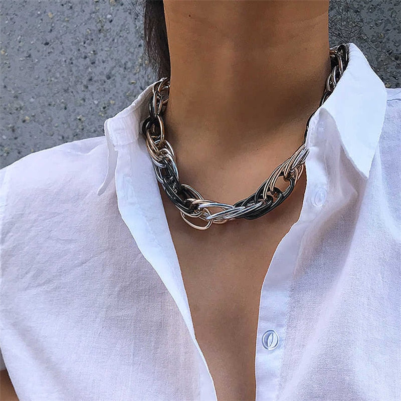 Punk Lock Choker Necklace Pendant