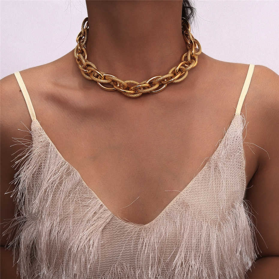 Punk Lock Choker Necklace Pendant