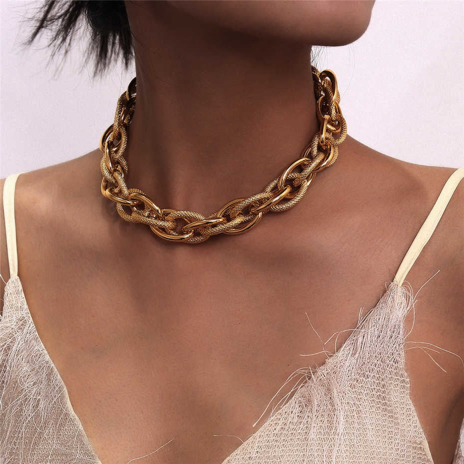Punk Lock Choker Necklace Pendant