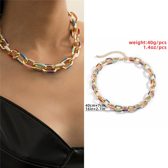 Punk Lock Choker Necklace Pendant