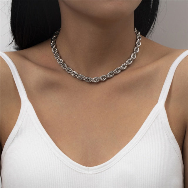 Punk Lock Choker Necklace Pendant