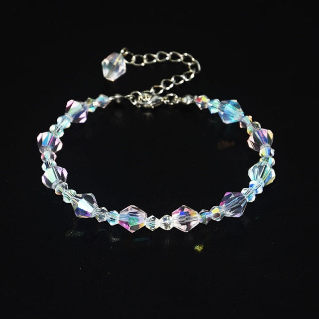 Colorful AB Butterfly Crystal Beaded Bracelet