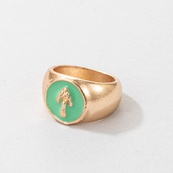 Anillo de esmalte con aceite de goteo simple y lindo para mujer