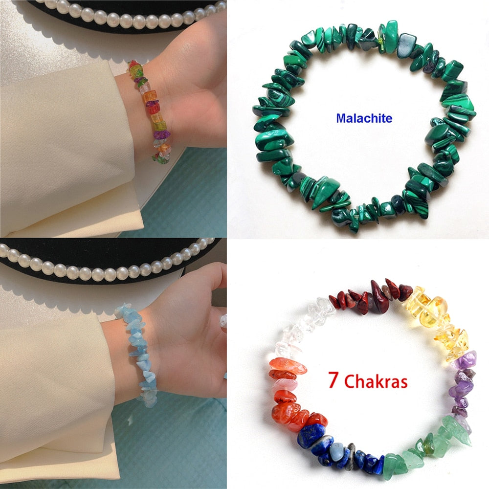 Irregular Natural Crystals 7 Chakras Stone Bracelet