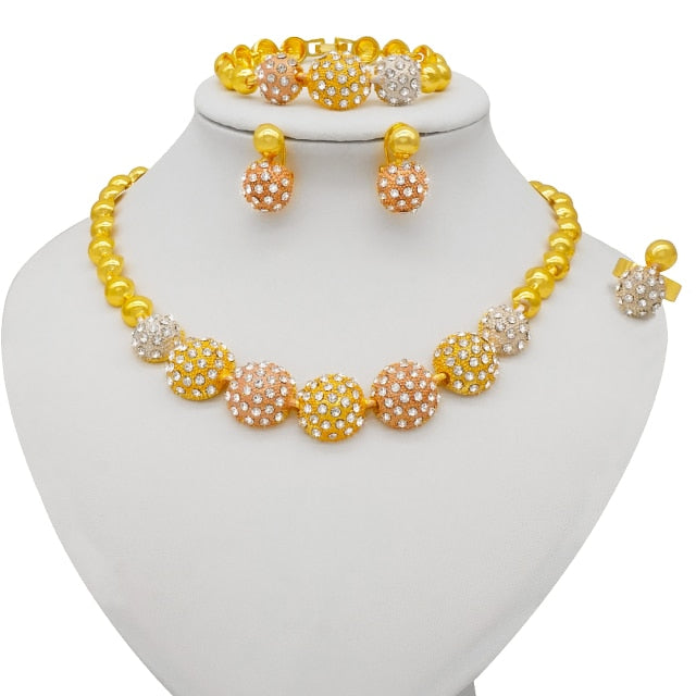African bridal wedding gifts party Bracelet round Necklace earrings ring sets
