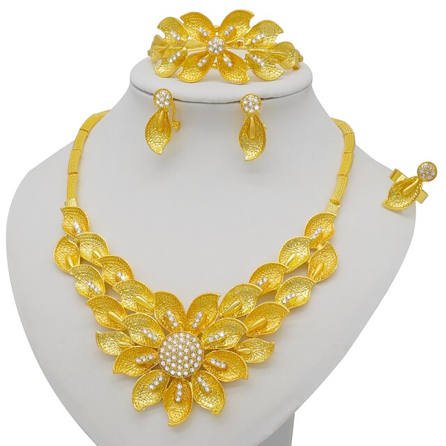 African bridal wedding gifts party Bracelet round Necklace earrings ring sets