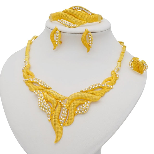 African bridal wedding gifts party Bracelet round Necklace earrings ring sets
