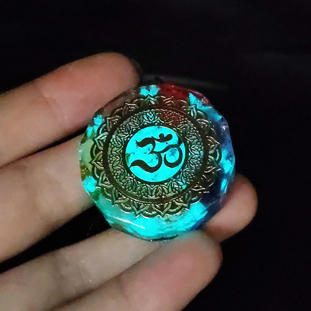 Om Symbol  Luminous Absorbs Negative  Necklace