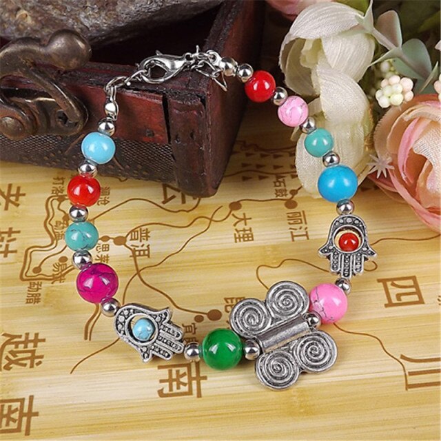 Tibet Vintage DIY Flower Bracelet Woman
