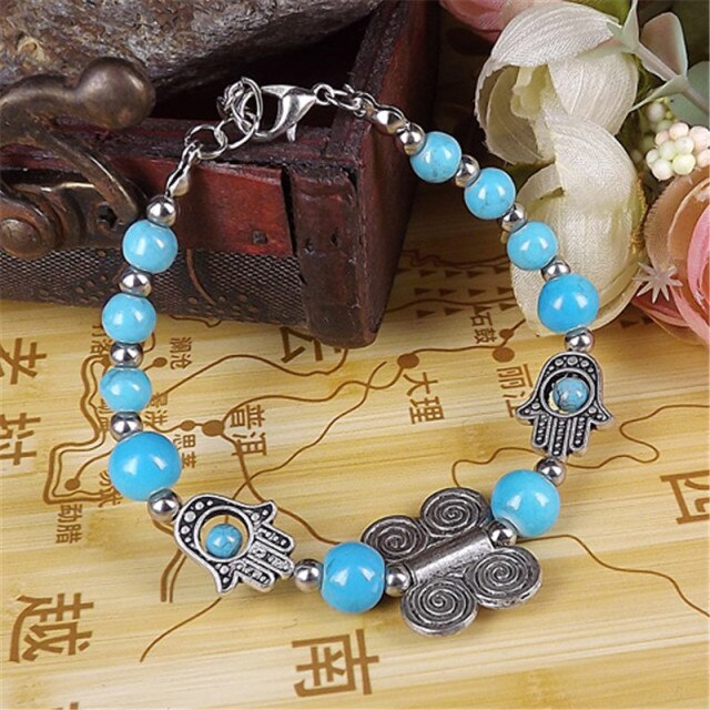 Tibet Vintage DIY Flower Bracelet Woman