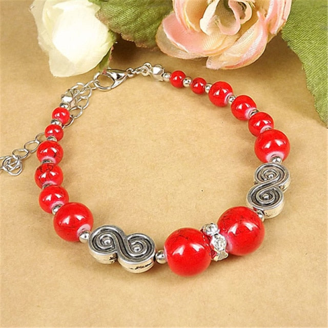 Tibet Vintage DIY Flower Bracelet Woman