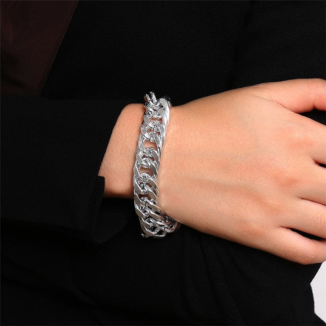 5Pcs/Set Bohemian Punk Cuban Chain Bracelets Set