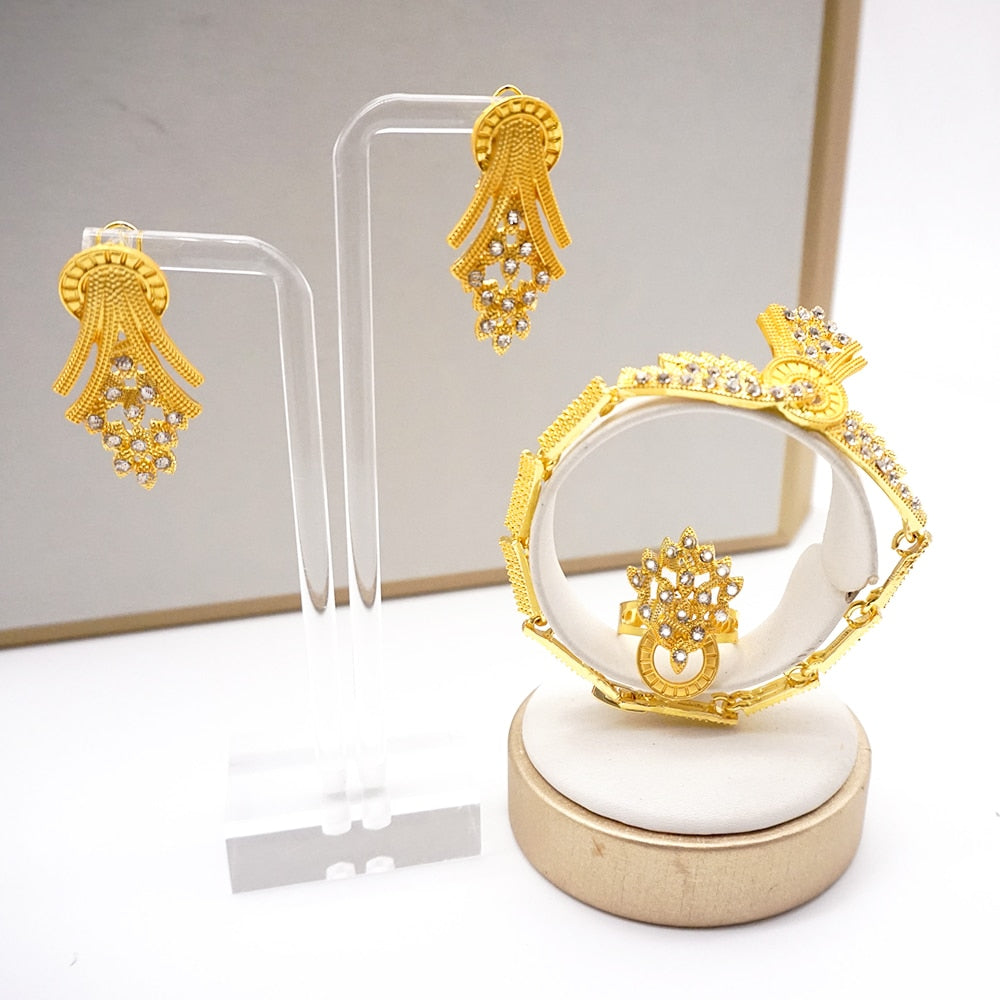 Bride Earrings Rings Indian Nigerian Wedding Jewelery Set