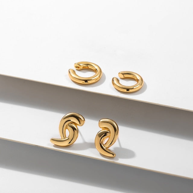 Trendy Pearl Clip on Earrings Earcuffs