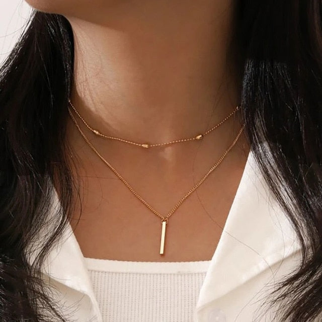 Boho Simple Moon Star Heart Pendant Necklace