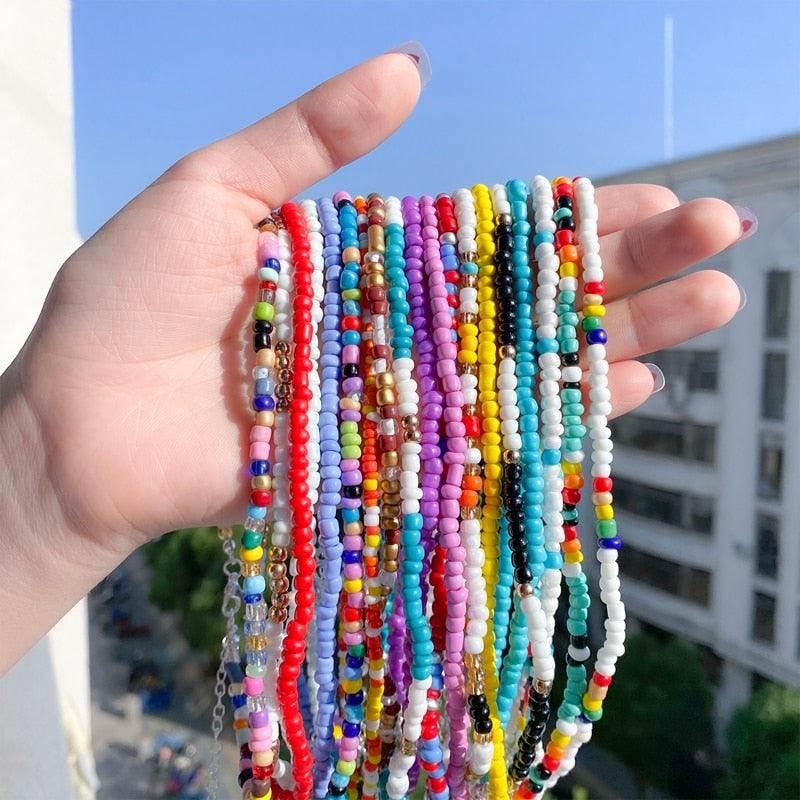 Women Girls Colorful Strand Short Choker Necklaces