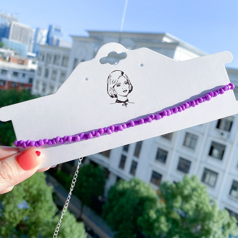 Women Girls Colorful Strand Short Choker Necklaces