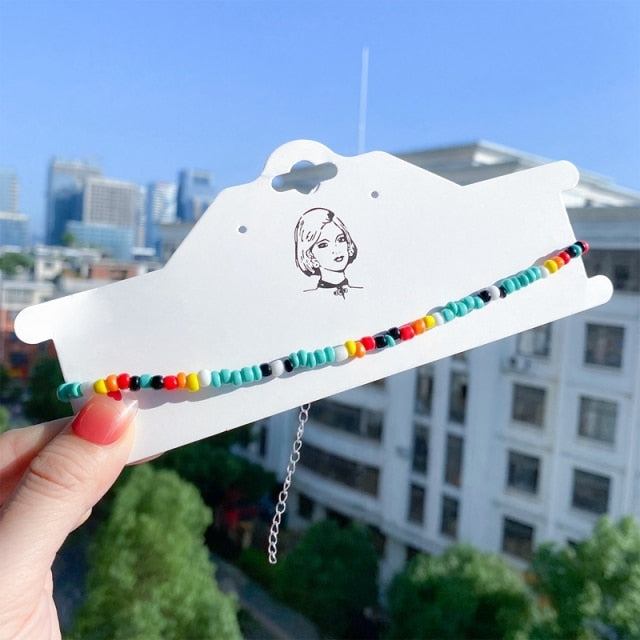 Women Girls Colorful Strand Short Choker Necklaces