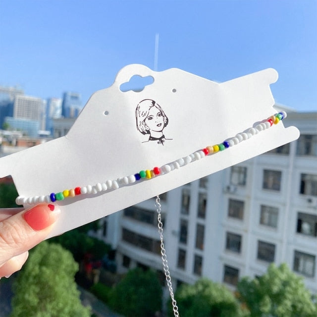 Women Girls Colorful Strand Short Choker Necklaces