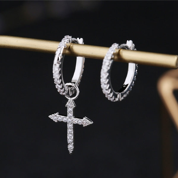 Geometric Cross Asymmetry Earrings
