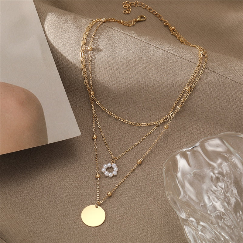 Trendy Multilayer Heart Snake Pendant Necklace