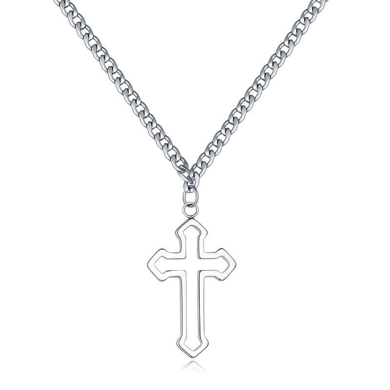 Vintage Gothic Hollow Cross Pendant Necklace