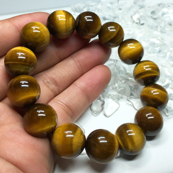 Natural Stone Buddha Brown Tiger Eyes Beads Bracelet