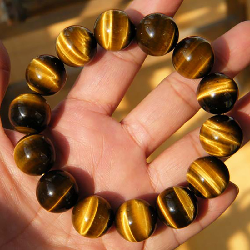 Natural Stone Buddha Brown Tiger Eyes Beads Bracelet