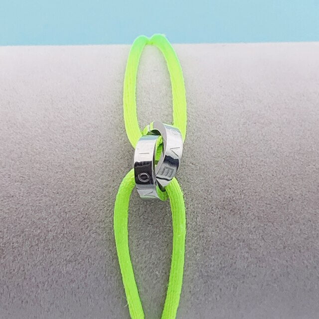 Adjustable Rope  Two Circle Crossed Bracelet