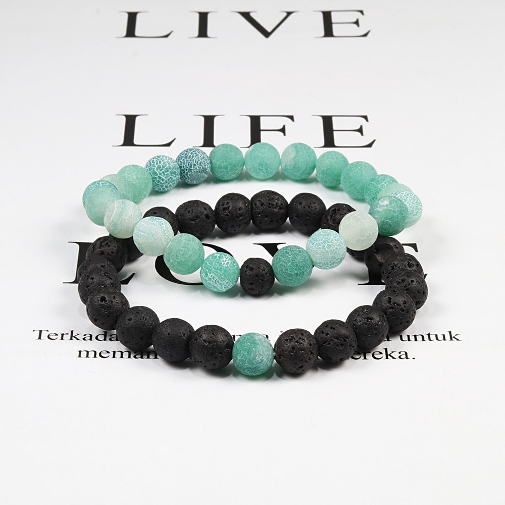 1-2PCS Beaded Bracelets Bangles Set